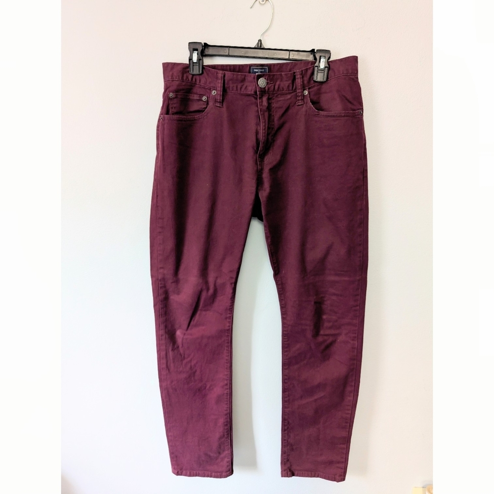 Gap Slim Stretch Burgundy Khakis Jeans Size 33/32